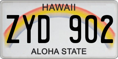 HI license plate ZYD902