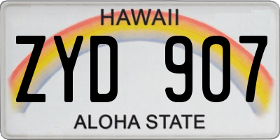 HI license plate ZYD907