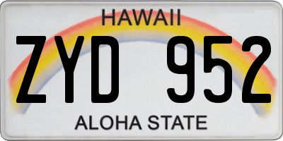 HI license plate ZYD952