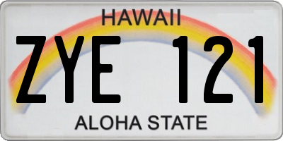 HI license plate ZYE121