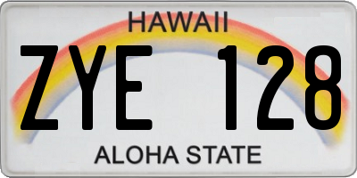 HI license plate ZYE128