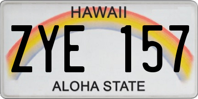 HI license plate ZYE157