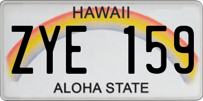 HI license plate ZYE159