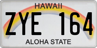HI license plate ZYE164