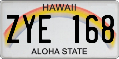 HI license plate ZYE168