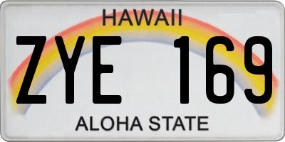 HI license plate ZYE169