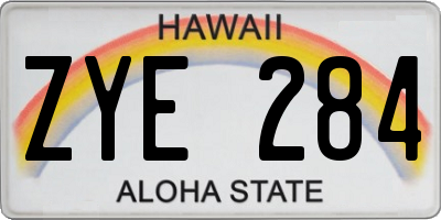 HI license plate ZYE284