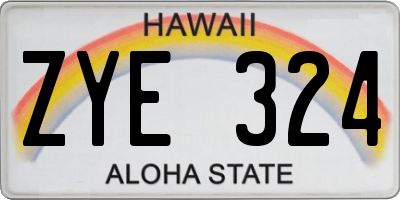 HI license plate ZYE324