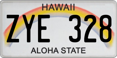 HI license plate ZYE328