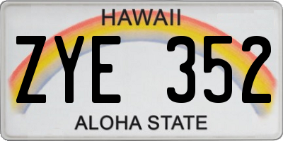HI license plate ZYE352