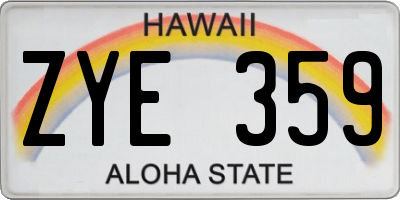 HI license plate ZYE359