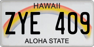 HI license plate ZYE409