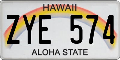 HI license plate ZYE574