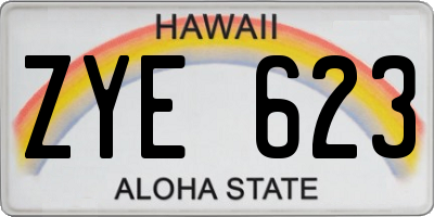 HI license plate ZYE623