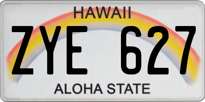 HI license plate ZYE627