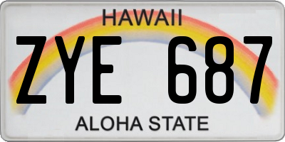 HI license plate ZYE687