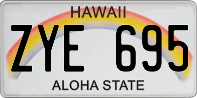 HI license plate ZYE695