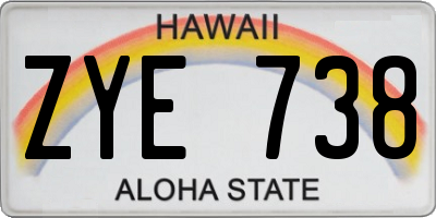 HI license plate ZYE738