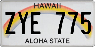 HI license plate ZYE775