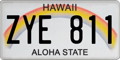 HI license plate ZYE811