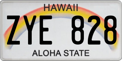 HI license plate ZYE828