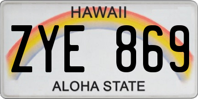 HI license plate ZYE869