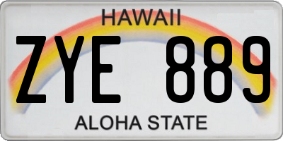 HI license plate ZYE889