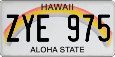 HI license plate ZYE975