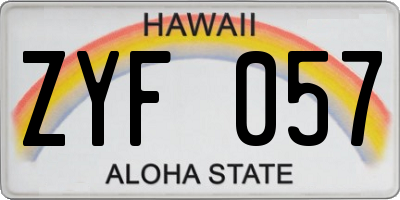 HI license plate ZYF057