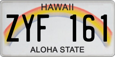 HI license plate ZYF161