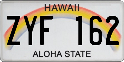 HI license plate ZYF162
