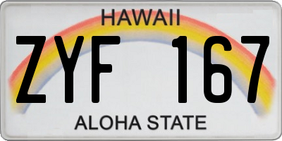 HI license plate ZYF167