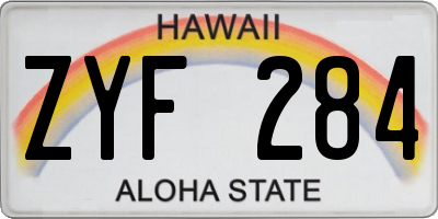 HI license plate ZYF284