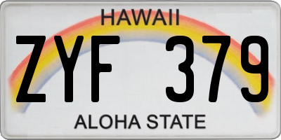 HI license plate ZYF379