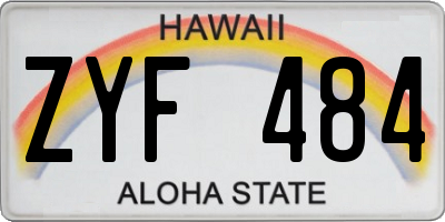 HI license plate ZYF484