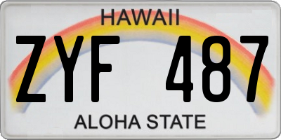 HI license plate ZYF487
