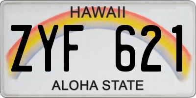 HI license plate ZYF621