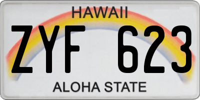 HI license plate ZYF623