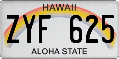 HI license plate ZYF625