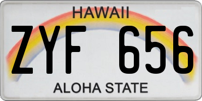 HI license plate ZYF656
