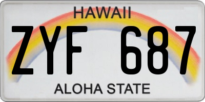 HI license plate ZYF687