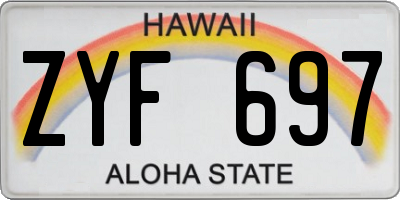 HI license plate ZYF697