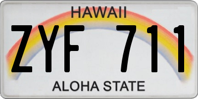 HI license plate ZYF711