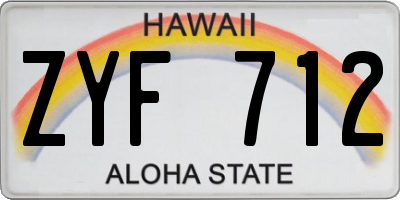 HI license plate ZYF712