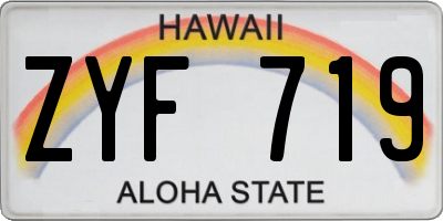 HI license plate ZYF719