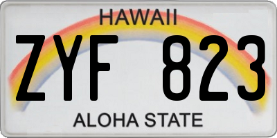 HI license plate ZYF823