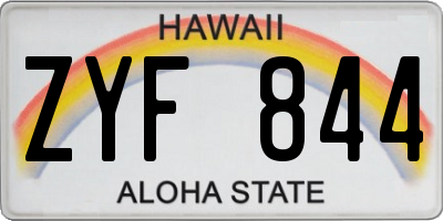 HI license plate ZYF844