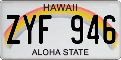 HI license plate ZYF946