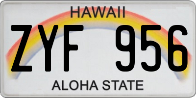 HI license plate ZYF956