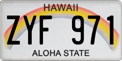 HI license plate ZYF971